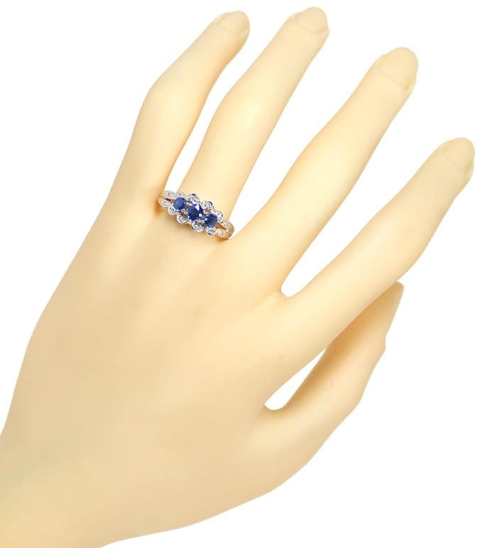 Foto 4 - Diamantring mit 0,65ct blauen Saphiren 14K Weißgold, Q1492