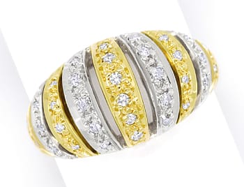 Foto 1 - Design-Bandring mit Diamanten in Gelbgold und Weißgold, S1771