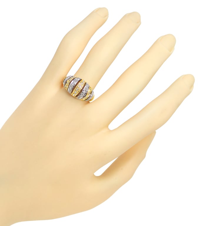Foto 4 - Design-Bandring mit Diamanten in Gelbgold und Weißgold, S1771