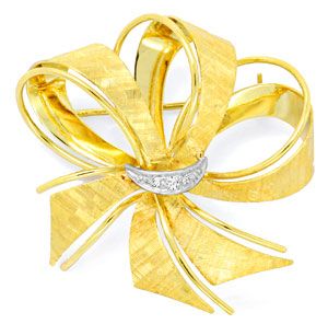 Foto 1 - Plastische Diamant Brosche Nadel, Gelb Weißgold, S3757