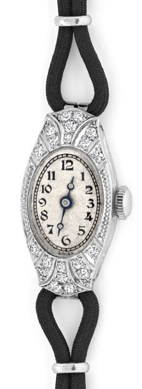 Foto 2 - Art Deco Orig. Platin Diamanten Damen-Armbanduhr Topuhr, U1006