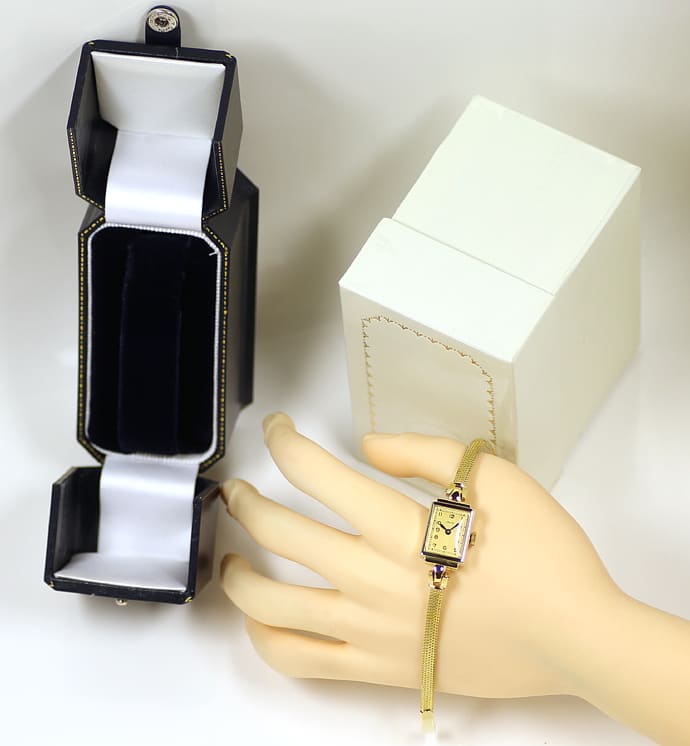 Foto 4 - Orlys Vintage Damen-Armbanduhr in 585er Gelbgold, U2616